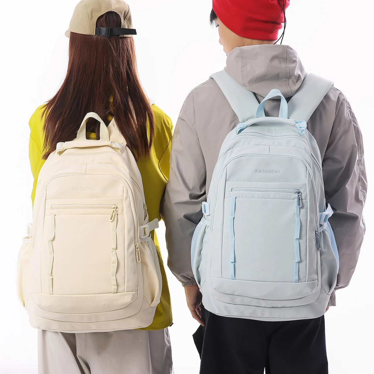 حقيبة ظهر كاجوال للجنسين من النايلون عالي السعة وخفيفة الوزن ومتينة ومحايدة للسفر وحقيبة ظهر للكمبيوتر المحمول