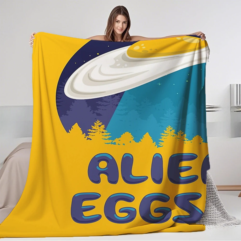 フランネル居心地の良いブランケットエイリアン Eggsist 低刺激性加重ブランケット幾何学模様のブランケットオフィスワーカーキャンピングカー用