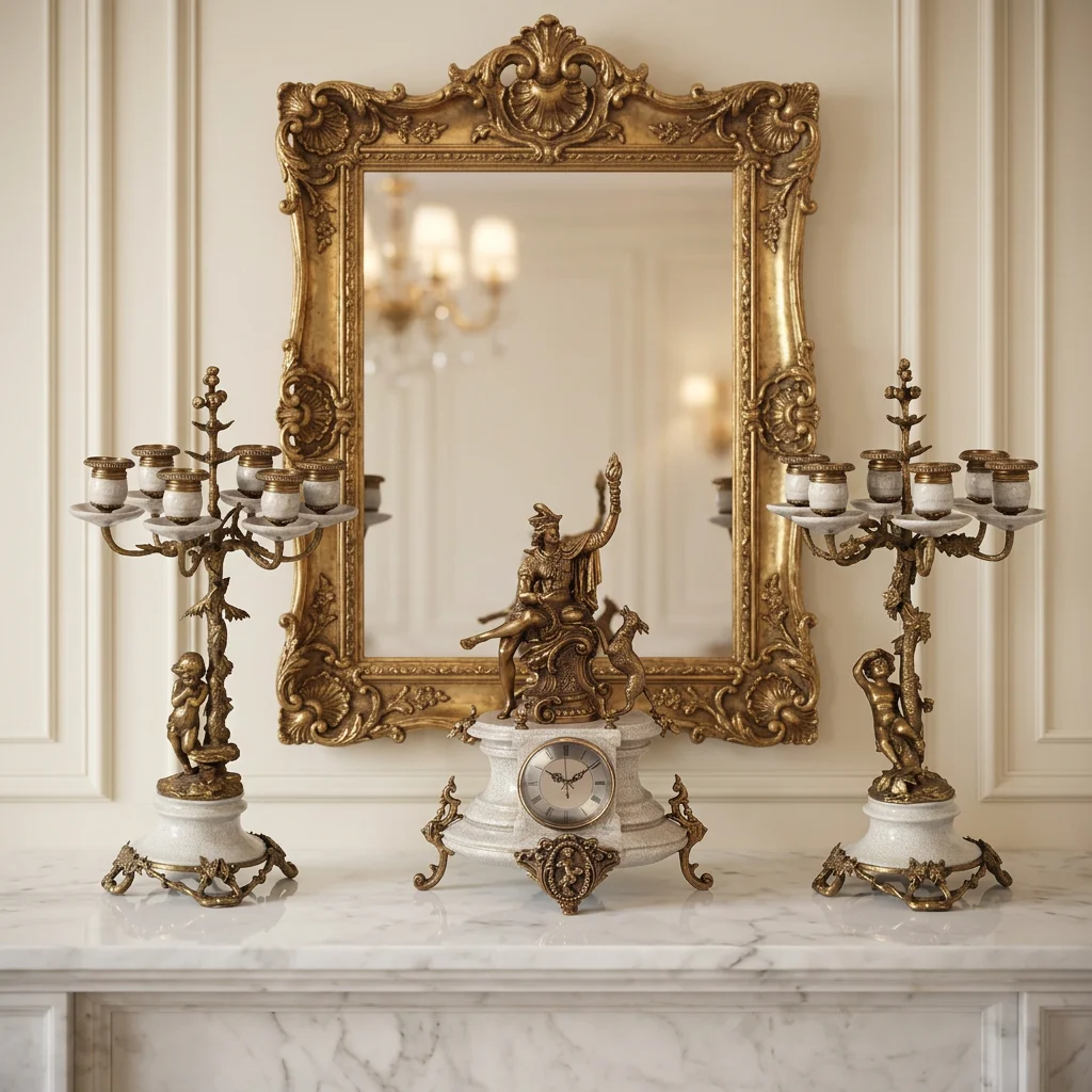 &c Luxury Antique Bronze Candle Holder Home Decor Porcelain Ceramic Tabletop Candelabra Accessories Porcelain Material