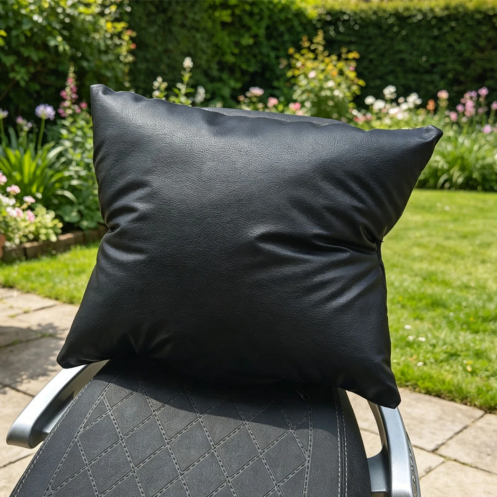 Rear Backrest Cushion Rectangular Backrest with Strap Motorcycle Passenger Pad Universal Sturdy for Scooter Rides