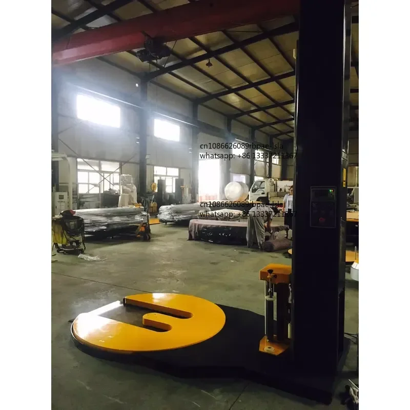 On Line Automatic Pallet Wrapper Made in China /Powered Pre Stretch Turntable Pallet Film Wrapping Machine