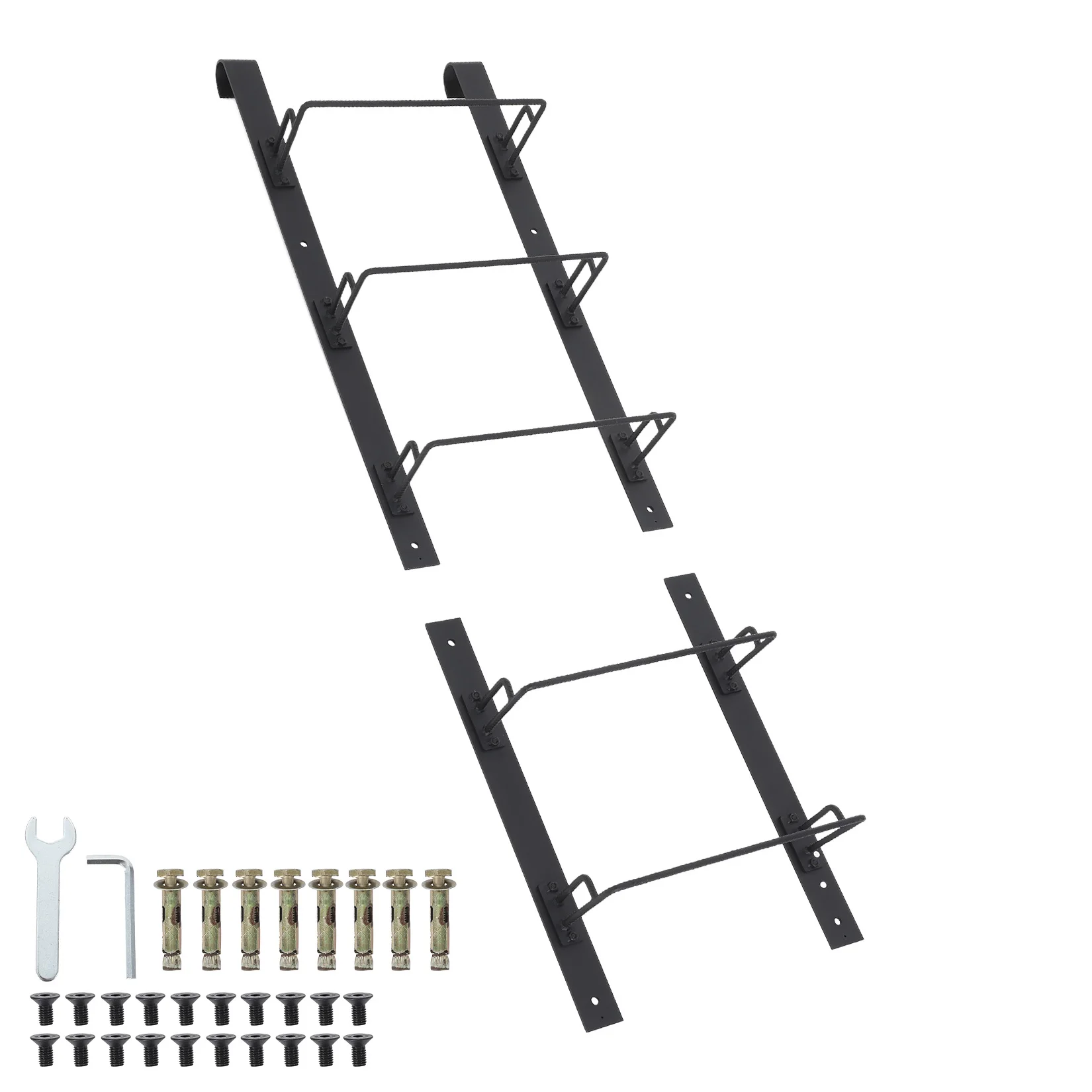 Image of 5-stufige, wiederverwendbare, hakenfeste Feuerleiter, robuste Notfallleiter aus Kohlenstoffstahl, wandmontierte Notfallleiter für Fenster, Keller und Balkon