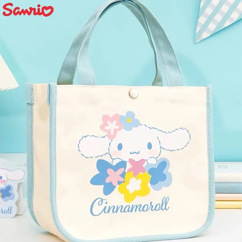 Sanrio Hello Kitty Cinnamoroll Reticule Bag para Mulheres, Bolsa de Ombro Única Macia, Sacos Mensageiro dos desenhos animados, Capacidade Prática Alta