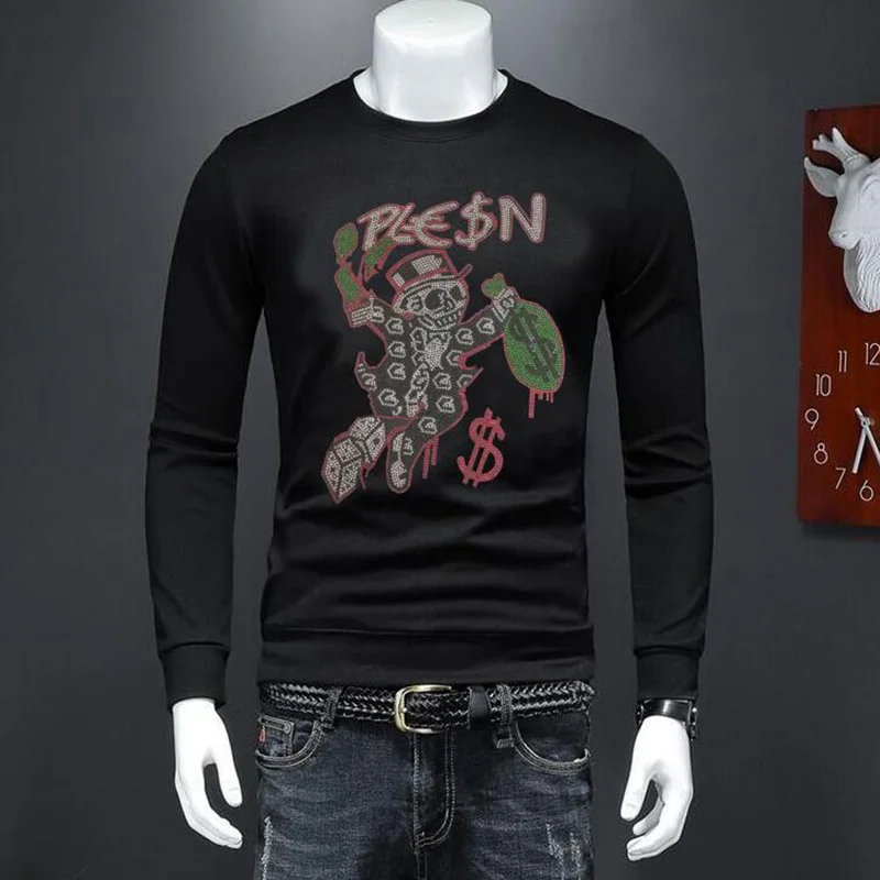 

2025 Мужской дизайнерский пуловер со стразами, толстовка, верхняя одежда, уличная одежда Hommes, Прямая доставка, Прямая доставка