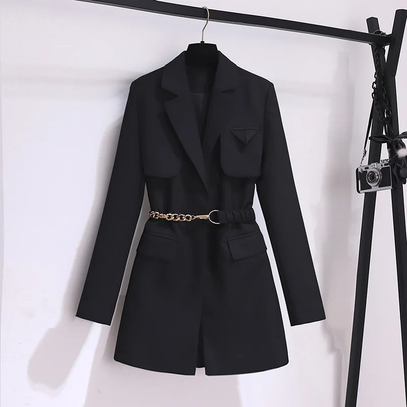 Women's Blazer Office Suit Women's Casual Classic Coat Suit Jacket Women's Pocket Long sleeve Fall Vintage suit coat