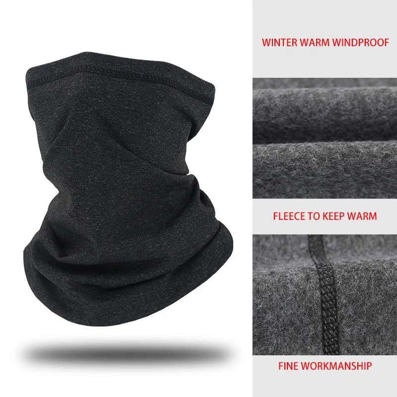 Windproof Winter Men\'s Scarf Neck Warmer Tube Magic Scarf Fleece Balaclava Ski Mask Motorcycles Cycling Camping Hiking Scarves