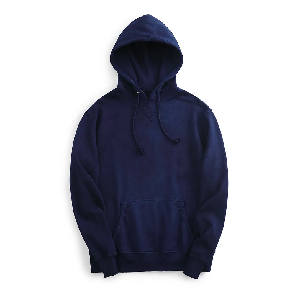 

Huang's weaving INDIGO blue dye 380g hooded pullover sweater handmade plant blue dye Japanese retro hoodie