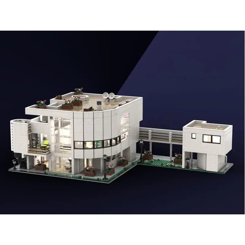 MOC-94838 City Architectural Street Scene Saltzman House von Richard Meier Block Model5128Parts Jungen Kindergeburtstag Spielzeug Geschenk