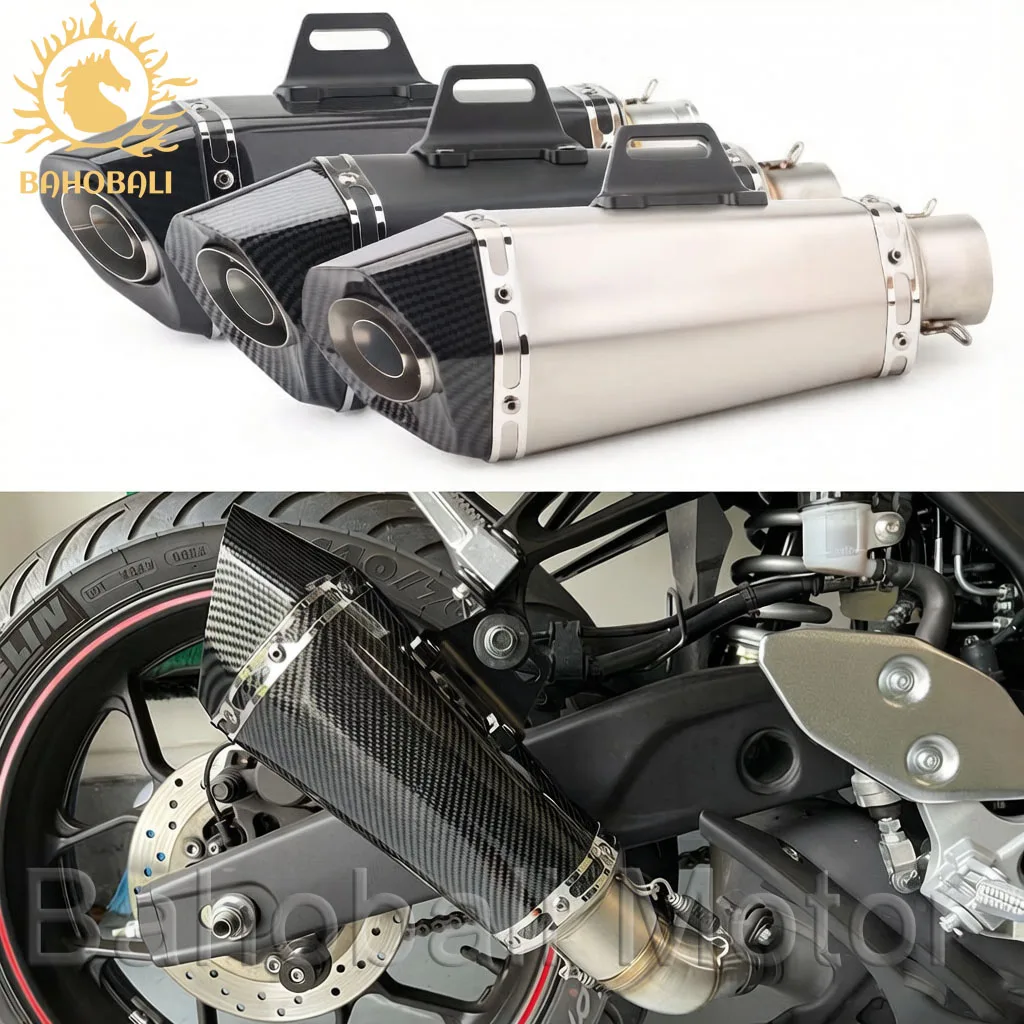 Universal 51mm Escape Moto Tube Motorcycle Exhaust Muffler DB killer Stainless Steel For Honda R1 R3 R6 Z750 Z800 900 ER6N