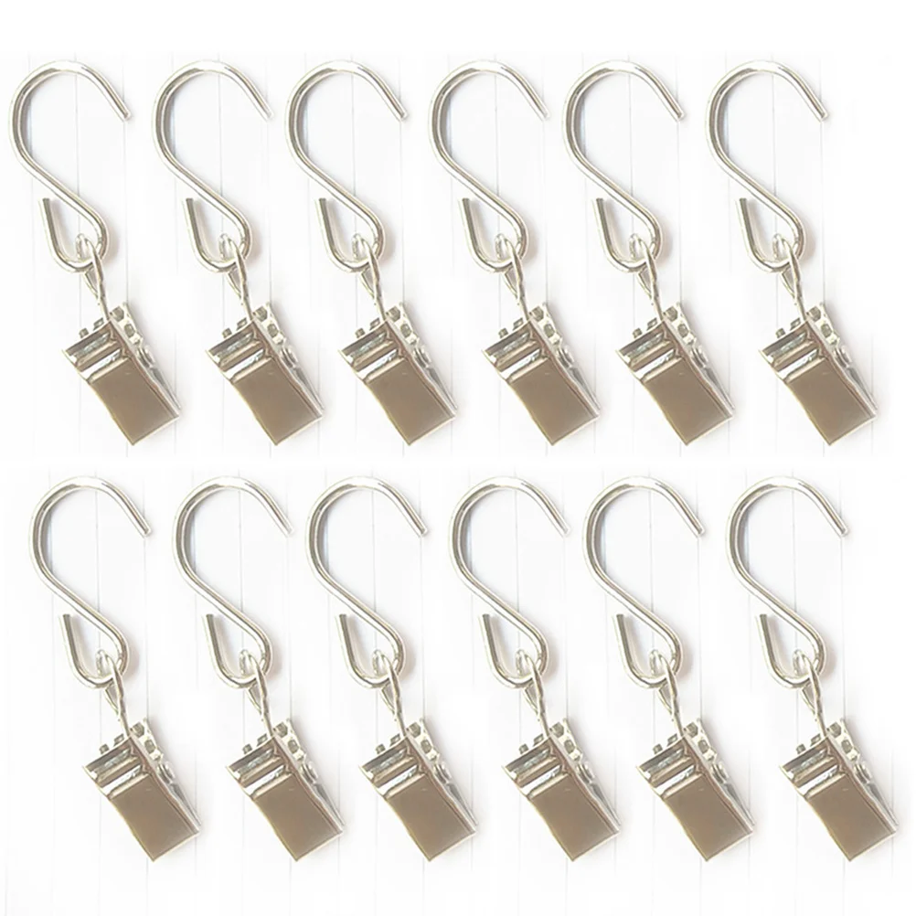 25 uds Clips de cortina ganchos de Metal S colgador para colgar luces de fiesta cadena linternas de alambre de cobre tienda campamento decoración al aire libre ganchos S