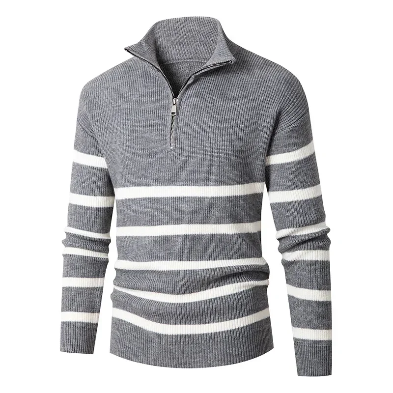 

2023 Autumn/Winter New Men's Knitwear Underlay Zipper Stand Neck Pullover Knitwear Men's Sweater Coat