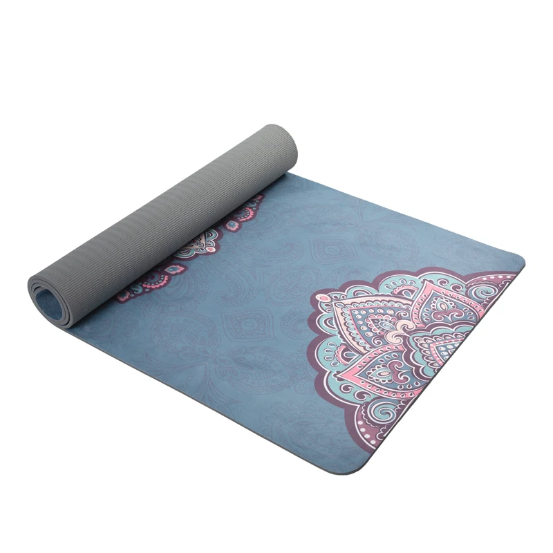 2024 Wholesale 7 Feet Folding Kid Circular Soft Exercise Fitness Custom Suede Tpe Yoga Mat With Mandala