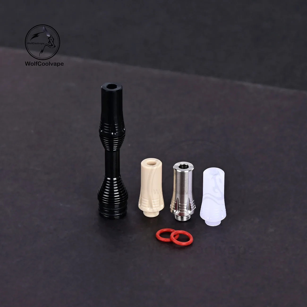wolfcoolvape 510 MTL Drip Tip 415 Tombo Giri Zetsuichimon Style Silver SS Fit RTA RDA Vape Atomizer Mouthpiece Accessory