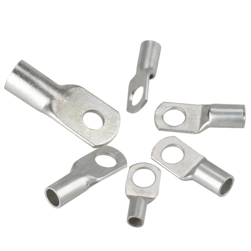 

5pcs Tinned Copper Cable lugs Battery Terminals SC50-6-8-10-12 50mm 6/8/10/12mm Bolt Hole