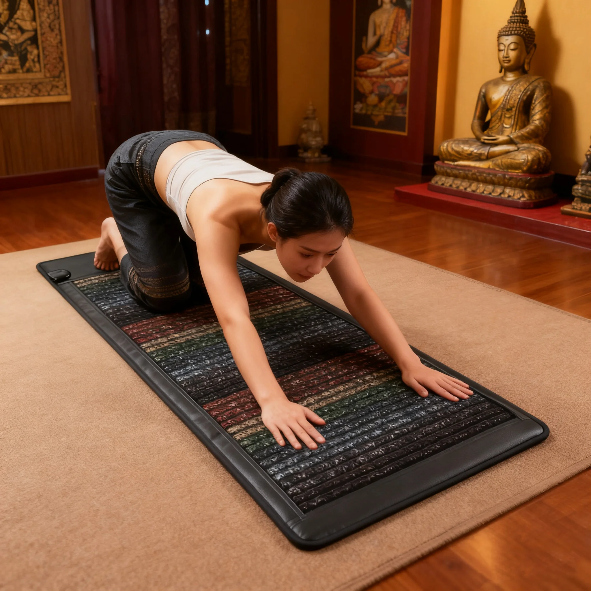 PEMF Infrared Thermal Therapy Full Body Massage Pad Yoga Balance MAT Magnetic Field Therapy With EMS Electrode Pads