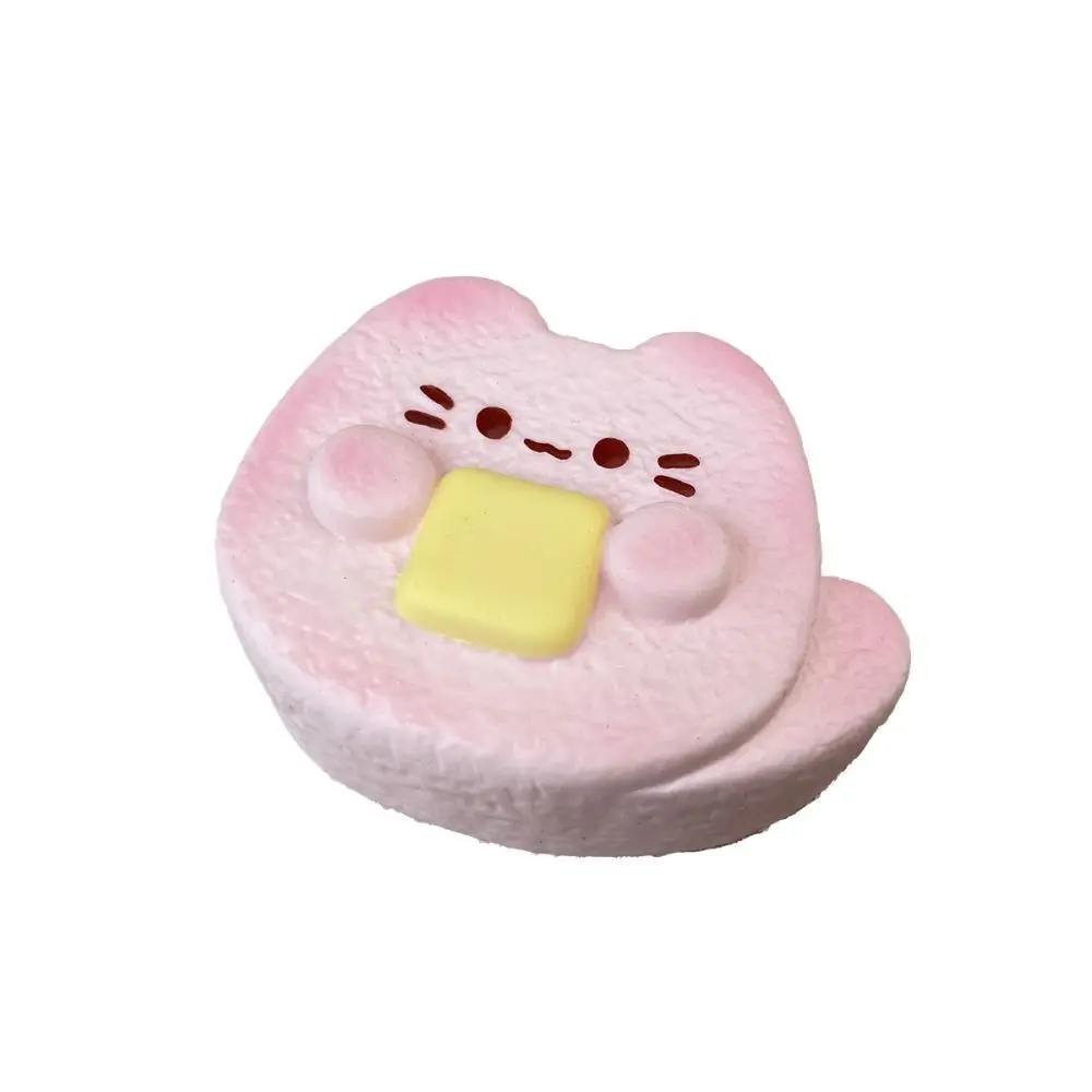 Moist Thick Round Bunny Bun Squeeze Toy Slow Rising Soft Texture Bear Toast Squishy Toy Finger Suction Foam