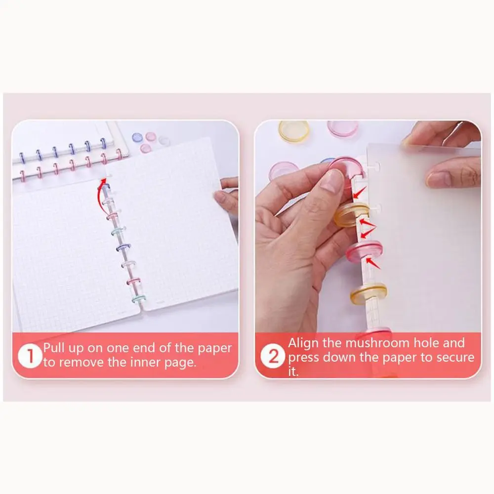 Portable Single Hole Mushroom Hole Puncher Scrapbooking DIY Disc Ring Binding Cutter Handmade T-type Paper Puncher Students Gift