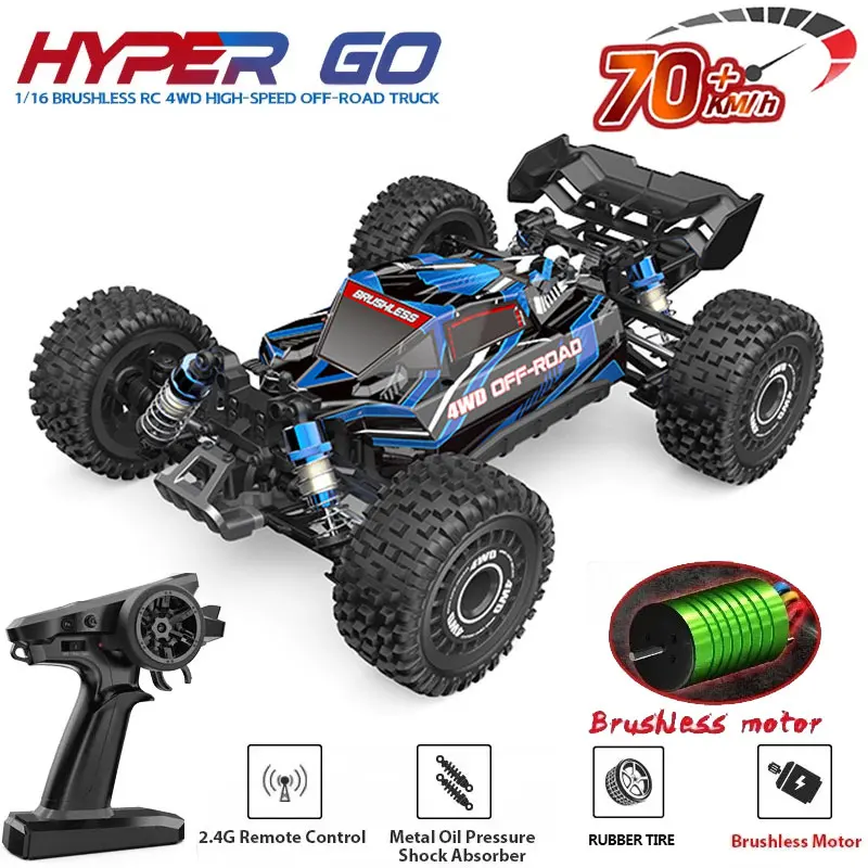 Hyper Go MJX 16208 16207 16209 16210 1/16 4WD RC samochód 70 KM/H bezszczotkowy zdalnie sterowany samochód wyścigowy samochody zdalnie sterowane