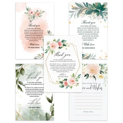 50pcs Wedding Table Thank You Cards Table Place Setting Card for Weddings,Receptions, Events and Celebrations Decoration Cards