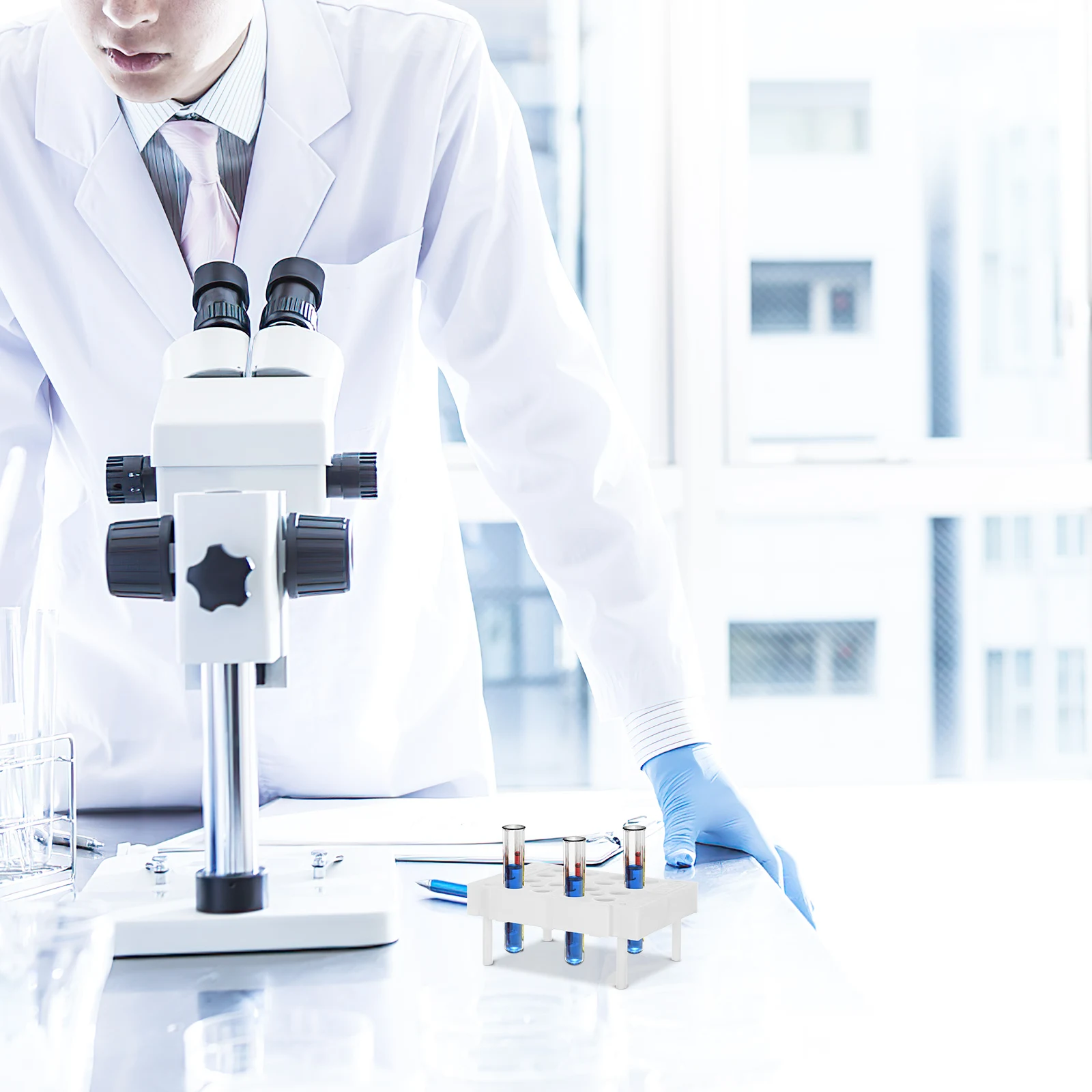 

Test Tube Rack Plastic Tubes Holder Lab Organizer Stable Sample Vial Stand for Laboratory Experiment