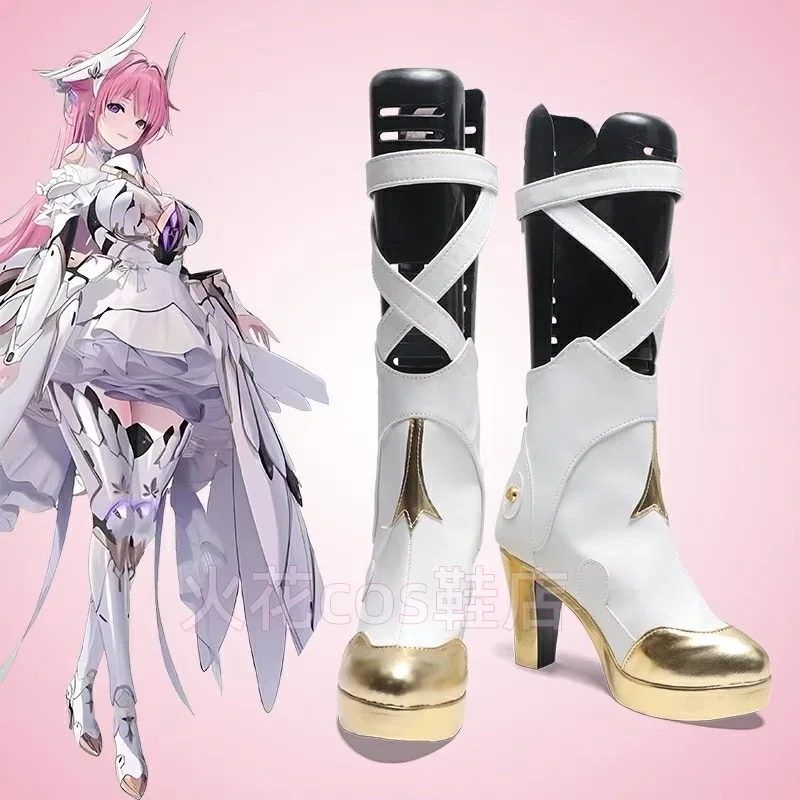 

Anime Game NIKKE：The Goddess of Victory New Account Dorothy Cosplay Shoes Women Leather High Heels White Boots Customizable