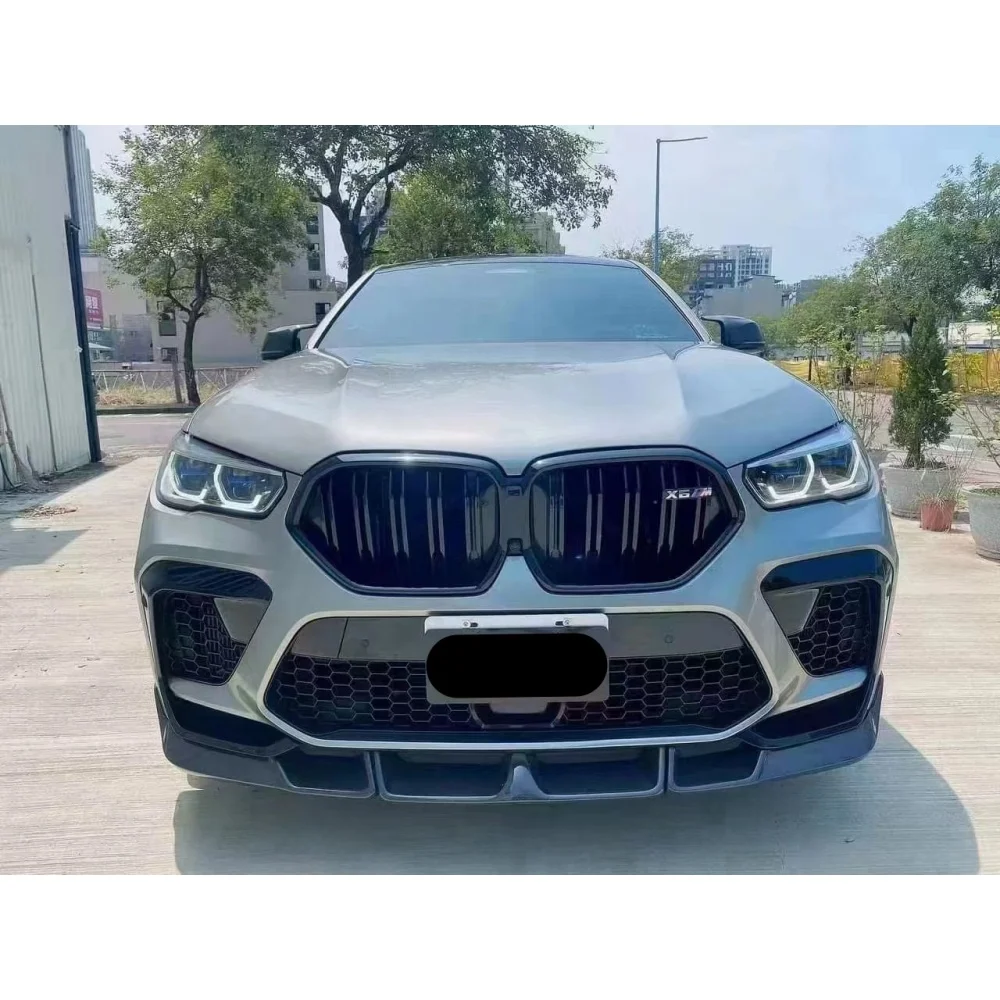 لسيارات BMW X6M F96 LD نمط ألياف الكربون الجبهة الشفاه الجانب تنورة الناشر الخلفي غطاء طقم الجسم