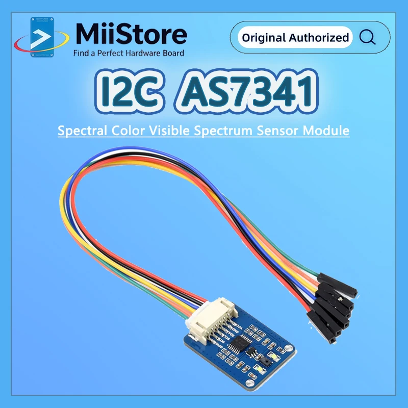 Rpi I2C AS7341 Spectral Color Visible Spectrum Sensor Module for Raspberry Pi Zero 2 W 3 3B 4B 4 5 Arduino STM32 Spectrometer