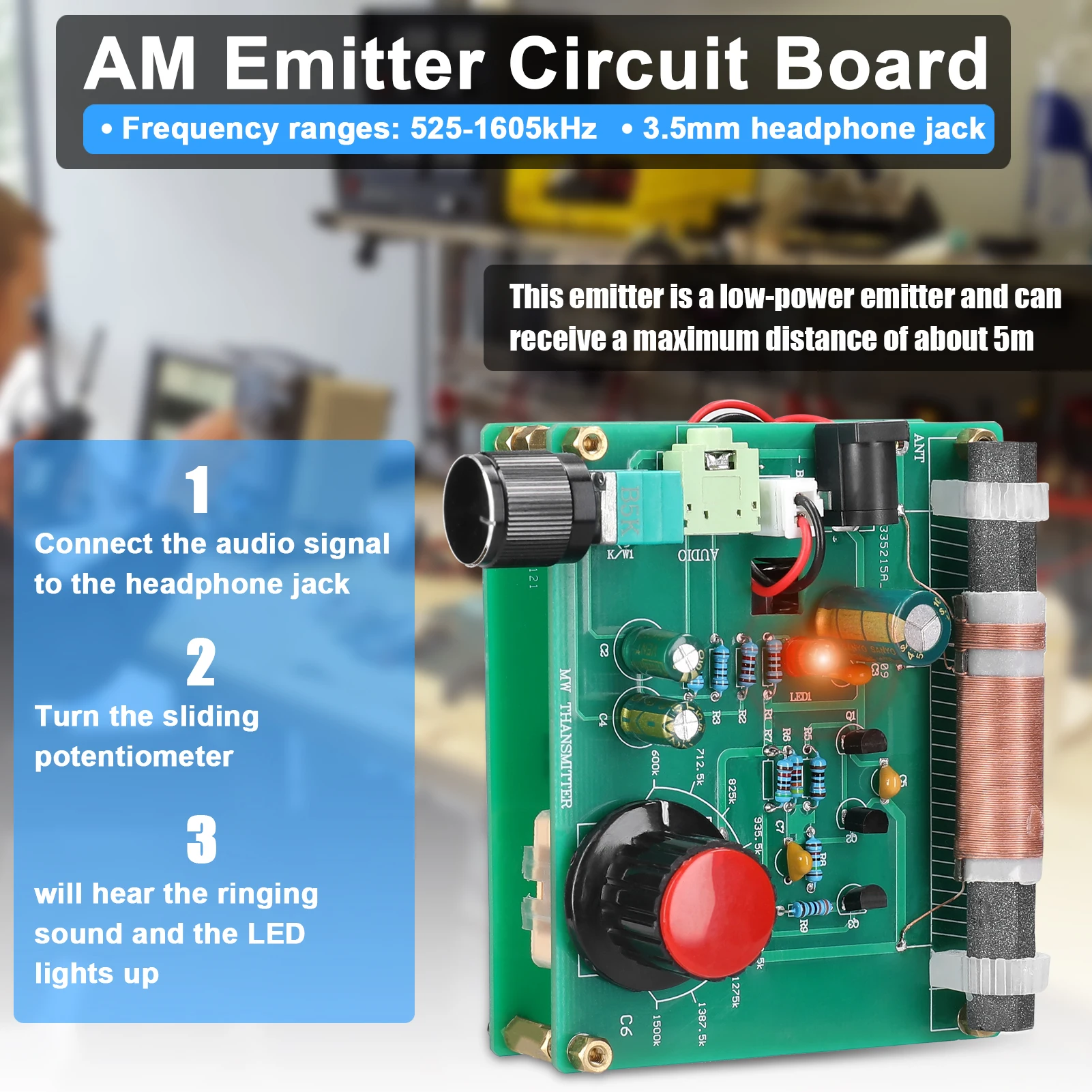 Amplitude Modulation AM Radio Emitter Experimental AM Transmitters AM Signal Source DIY Circuit Board Radio Station SDR  Tools