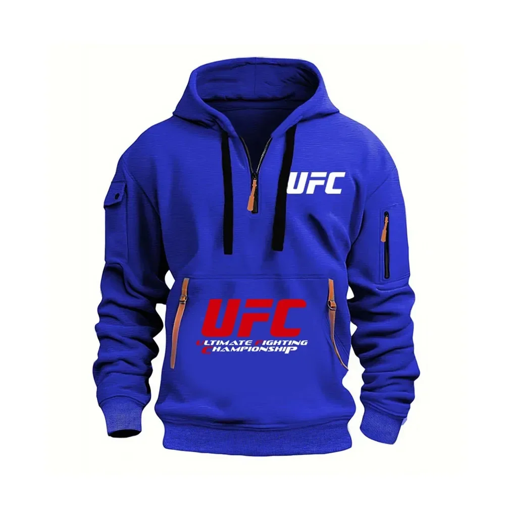 2025 الربيع y otoño hombres y mujeres UFC lucha media cremallera سوداديرا con capucha calle ocio deportes مودا سوداديرا con c