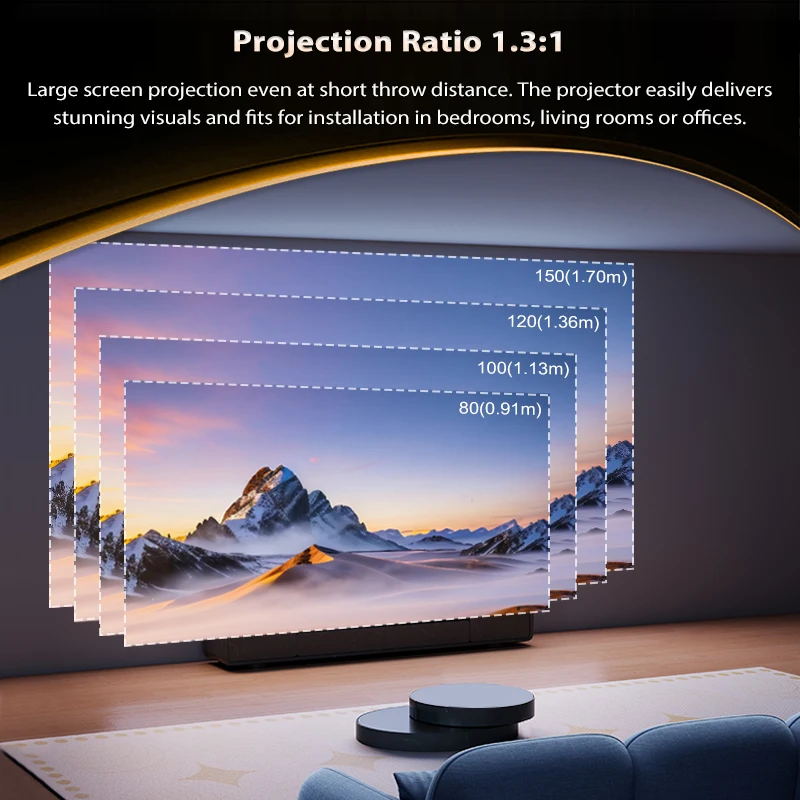 Touyinger Q13 Game 4K Full HD 3200ANSI Portable Projector with 2 GB/32 GB, Wi‑Fi, Android, Home Theater, Smart TV, Cinema, Beam, Video, and Movies