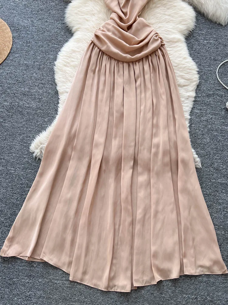 Ele Aosphere Sensation Floral 3D suspendu Ne Svel femme Dr luxe Satin taille cintrée jupe longue