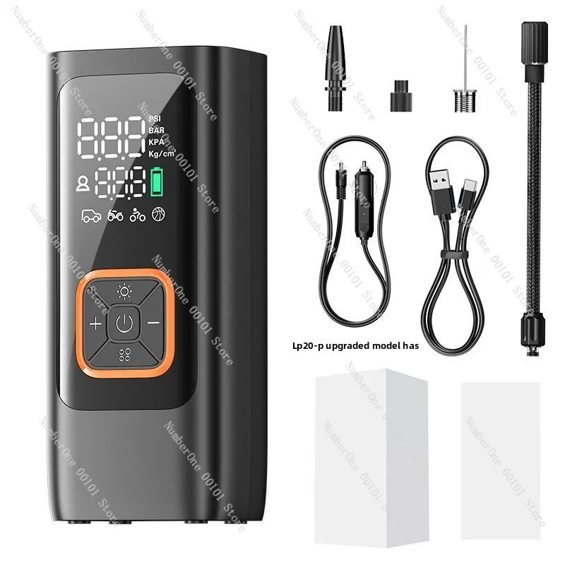 Portable multifunctional on-board air pump for cars, SUVs, motorcycles, bicycles and balls