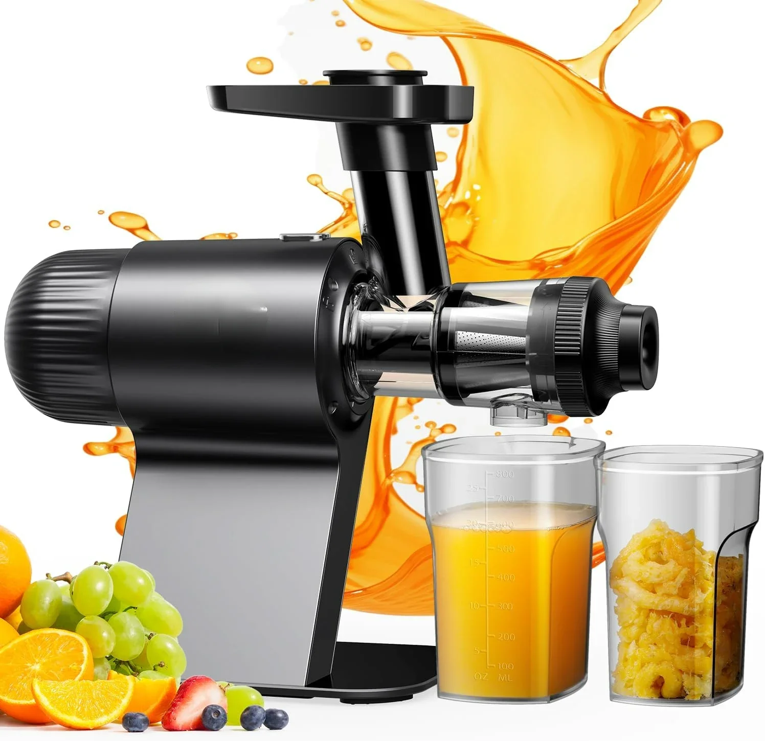 

Cold Press Juicer with High Juice Yield, Masticating Juicer Machines for Vegetable & Fruit, Slow Juicer with Low Noise, Reve