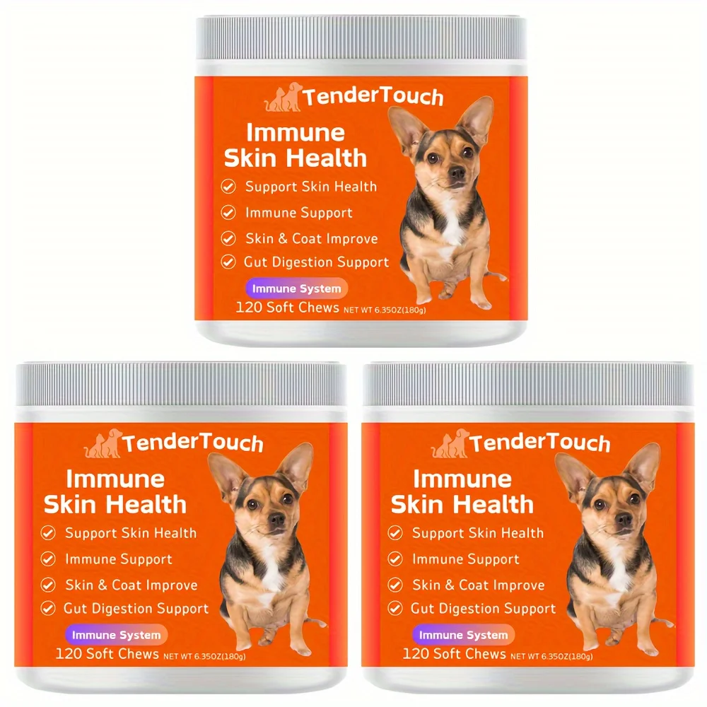 360 Chews - 3 Pack(3 x 180g/6.35oz) 540g/19.1oz - TenderTouch Immune Supplement for Dogs - Dog Immunity Supplement