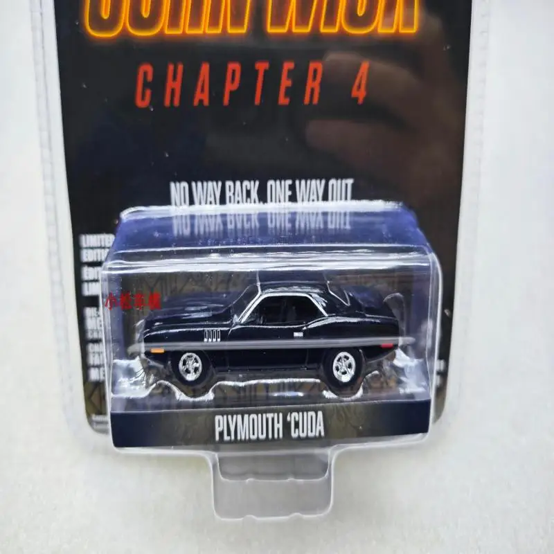 GREENLIGHT 1:64 John Wick: Chapter 4 -1971 Plymouth Cuda Collection die cast alloy car model decoration gift