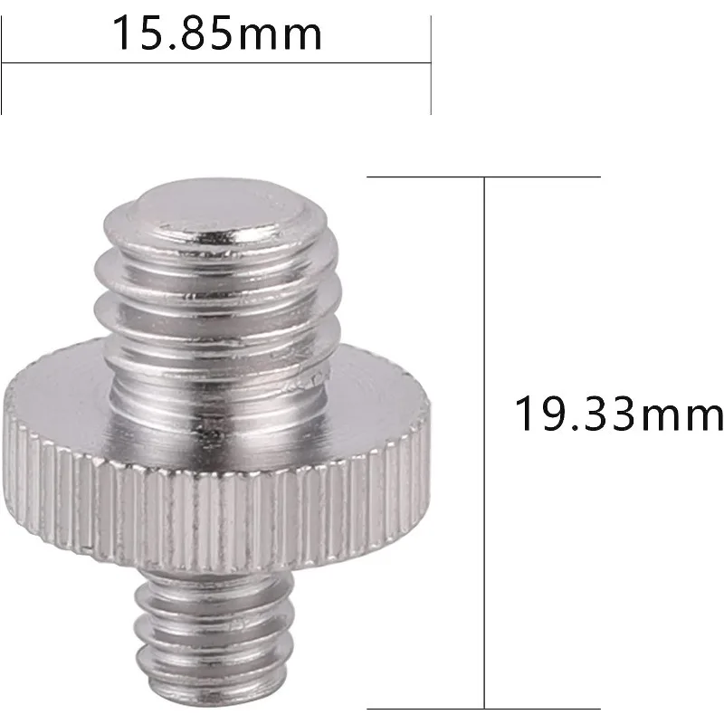 6 buah sekrup berulir wanita 1/4 "laki-laki ke 3/8", adaptor sekrup Tripod, konverter kancing kepala ganda, kompatibel dengan DSLR/dudukan lampu