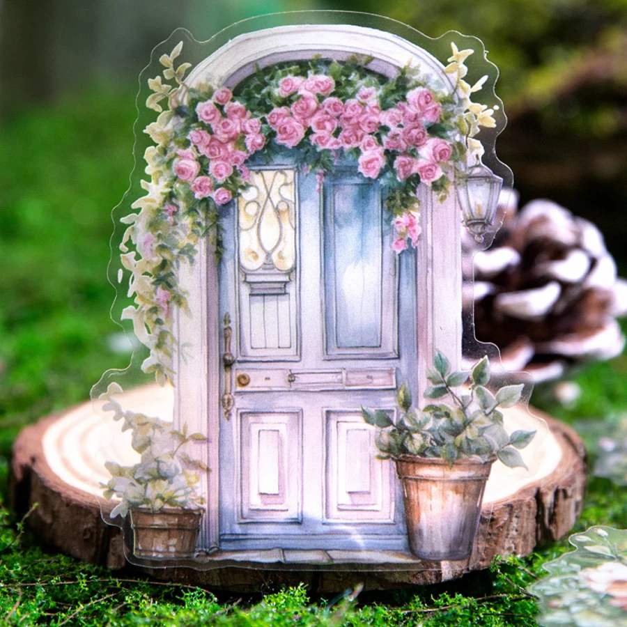 

1 стиль, 48 шт./пакет, патио, деревянная дверь, тематический набор наклеек, сделай сам, справочник, скрапбук, календарь, креативный материал, декоративные наклейки