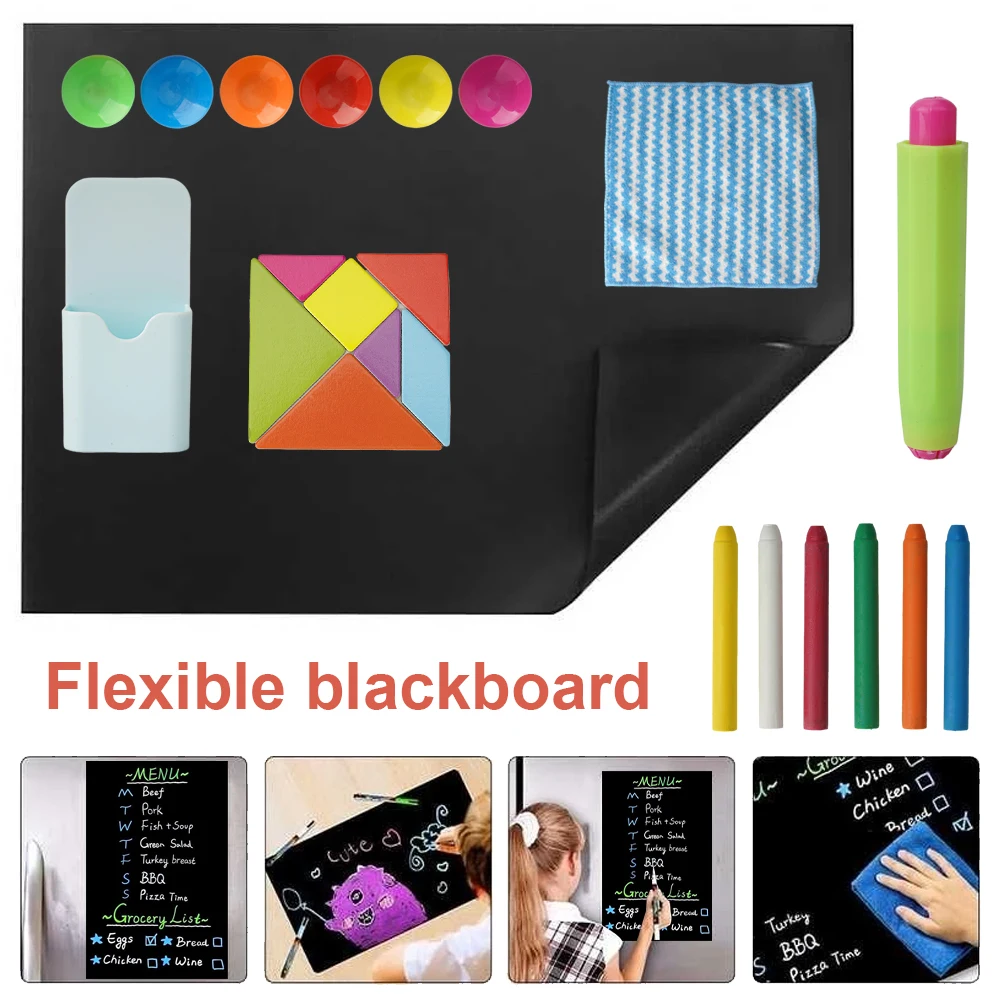 45 x 100 cm großer, weicher, magnetischer Tafelaufkleber, selbstklebende Rückseite, trocken abwischbar, zuschneidbar, ohne Bohren, Wandaufkleber, für Kinderzimmer, Büro, Geschäft, Restaurant