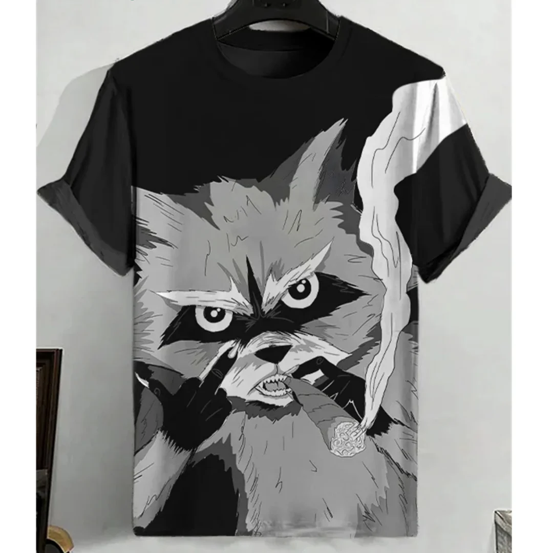

Funny Animal Pattern Short-Sleeve T Shirt For Men Summer Casual Seaside Vacation O-Neck Top Oversize Surfing Sports Man Clothing