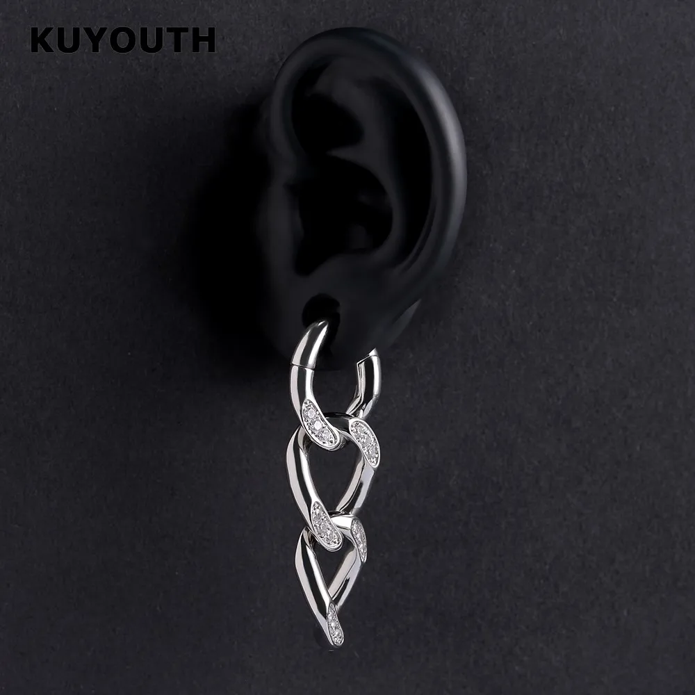 KUYOUTH Unique Copper Chain Magnet Ear Weight Earring Expanders Gauges Piercing Body Jewelry Stretchers 4mm 2PCS