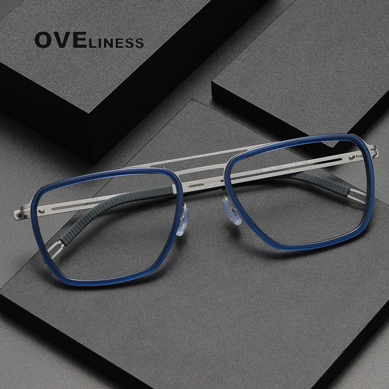 Pure Titanium Glasses Frame Homens mulheres Retro Vintage Square masculino Eyewear 2023 Nova Receita Óptica Miopia Óculos Quadros