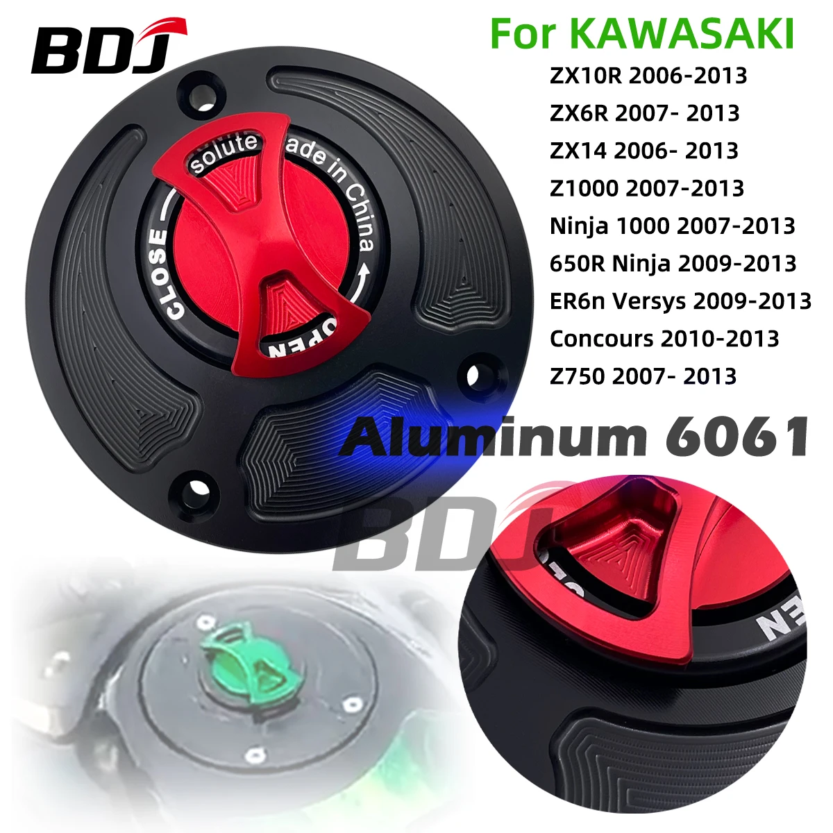 BDJ ZX6R ZX10R Fuel Tank Cap Oil Tank Fuel Caps Gas Cover For For Kawasaki Z750 Z1000 Keyless Quick Disassembly Cap Ninja ER6n