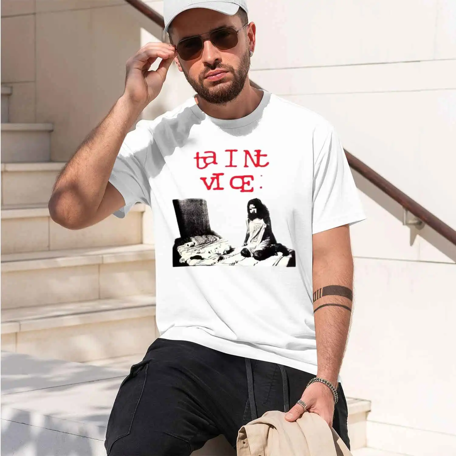 Taint Vice Shirt Harsh Noise Electronics Merzbow Masonna Grunt Prurient Skin Atrax Morgue Coil beach man t shirt 2026 New Model
