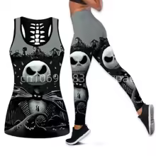Jack Skellington Hollow Tanktop Legging Sets | Women's Day Gift