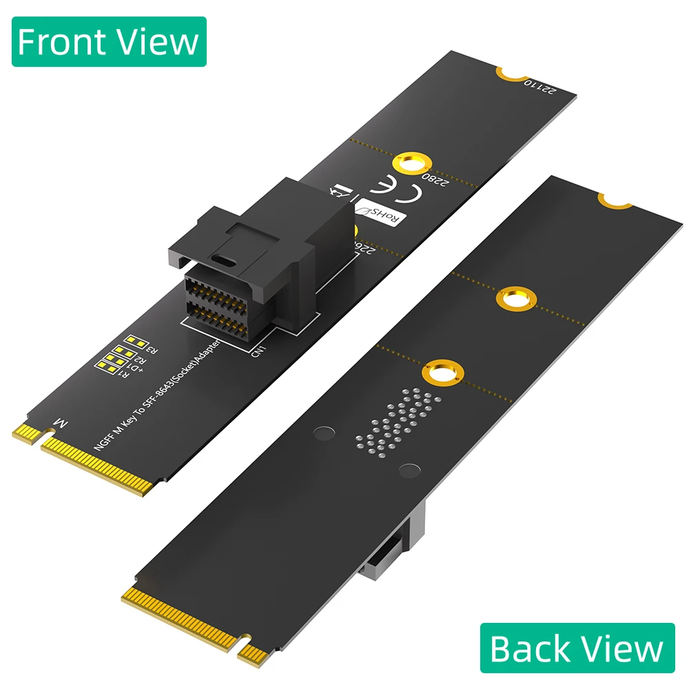 M.2 Module with Mini-SAS HD (SFF-8643) 36-Pin Connector for U.2 (SFF-8639) NVMe SSD - Support Intel 750 2.5-inch U.2 SFF SSD