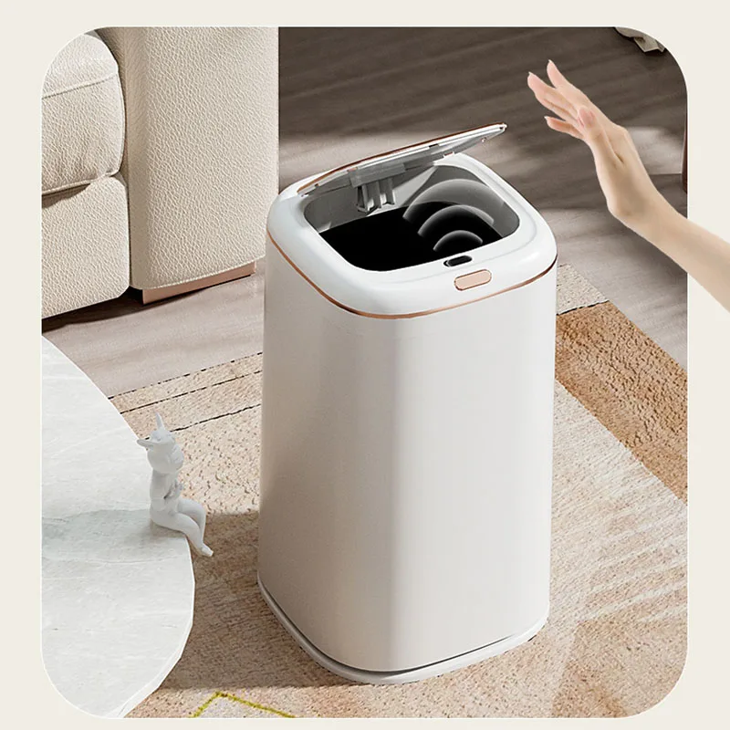 40L Smart Sensor Trash Can Large Capacity Indução Trash Bin Electric Touchless Wastebasket Para Cozinha Banheiro com Tampa