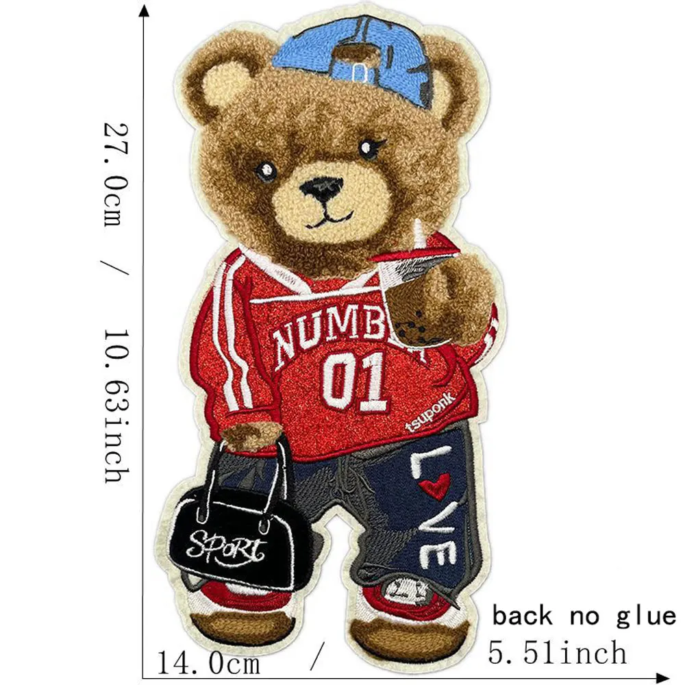 1PCFunny الدب الشنيل بقع خياطة على بقع Diy بها بنفسك إصلاح ل الجينز القبعات أكياس الملابس زين للملابس الظهر لا الغراء #5