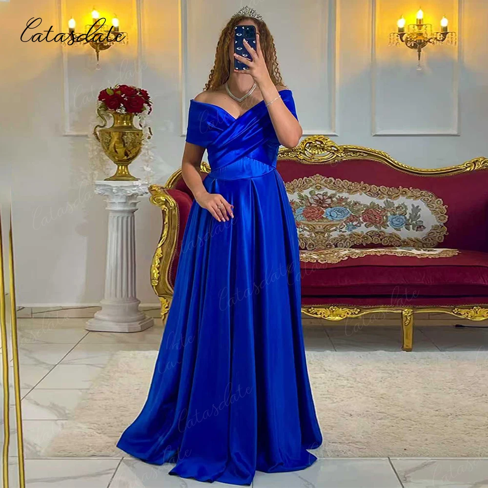 Catasdate fora do ombro querida vestido de noite vestido de baile cetim uma linha vestido de festa para mulheres vestidos de fiesta personalizado