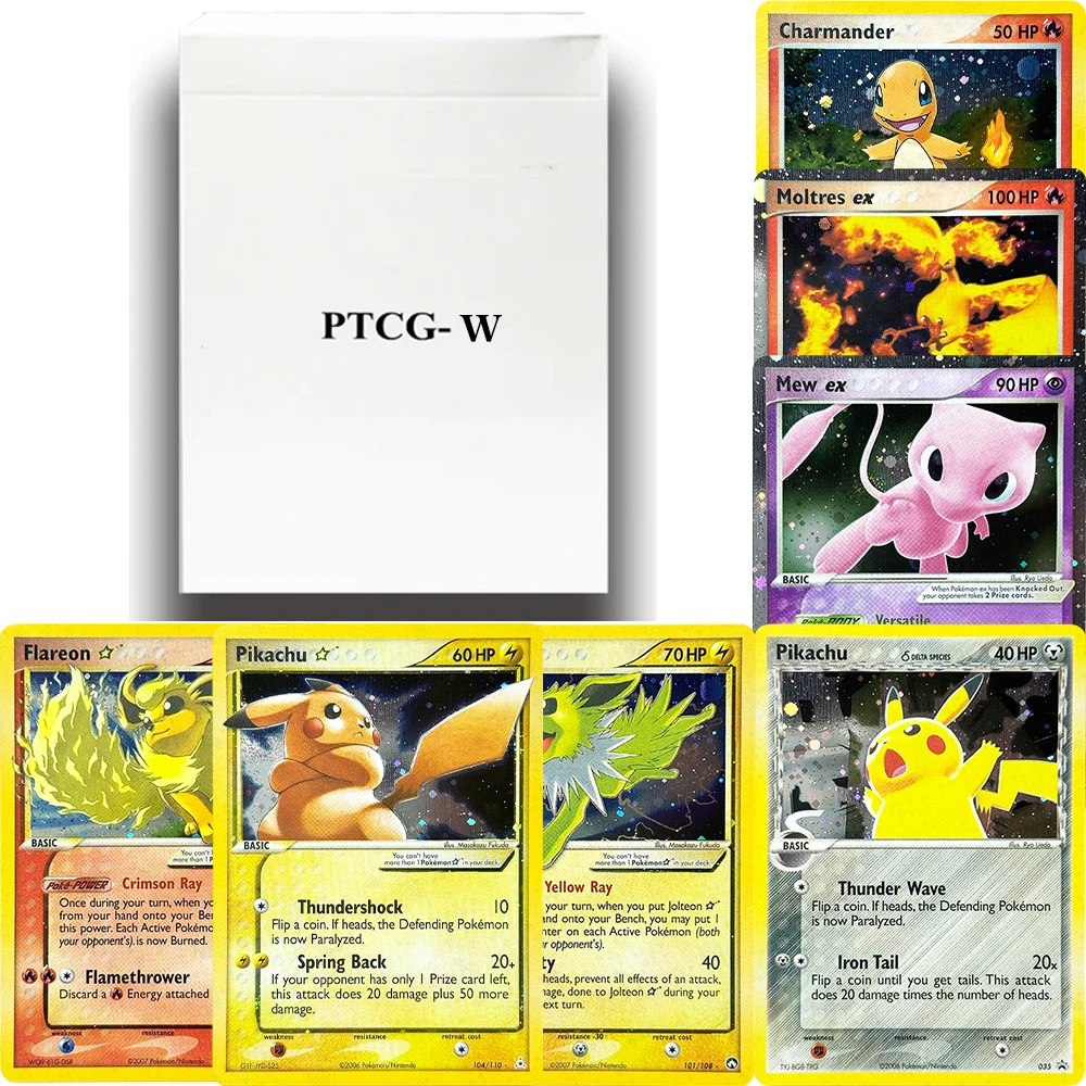 

55PCS/Box PKM PTCG-W Whole Set Proxy Game Rare Cards Hot Seller Holon Phantoms (HP) Legend Maker (LM) Power Keepers (PK) Cards