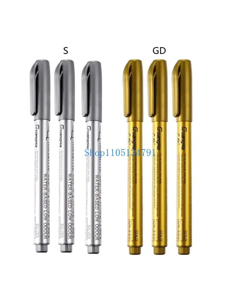 

Набор маркеров для ручек с акриловой краской, 98 км, 6 шт., перманентный акриловый маркер золотого и серебряного цвета